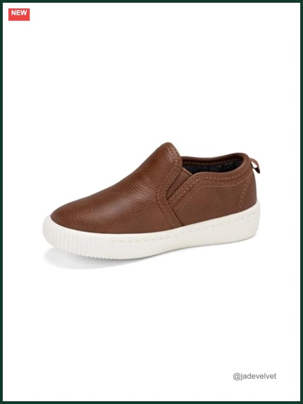 Faux Leather Slip-On Sneakers Memory Foam Casual Boys Shoes